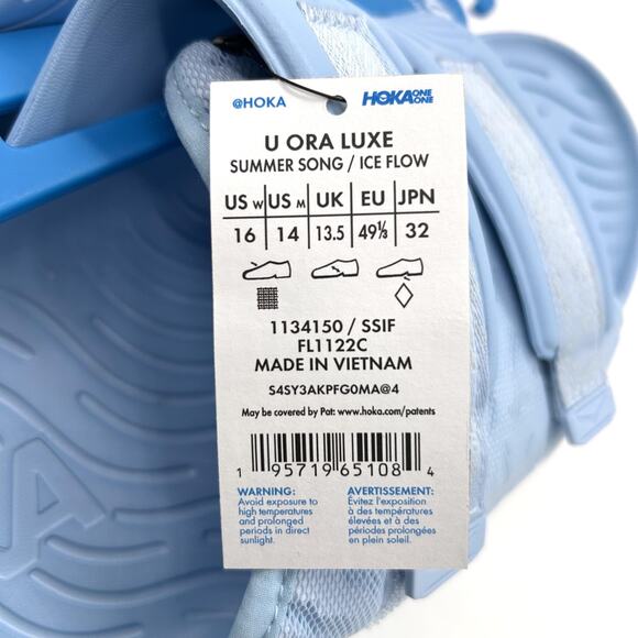 New HOKA Ora Luxe Shoes Men Size 14 Summer Song Ice Flow Recovery Slides 1134150 - Picture 7 of 7